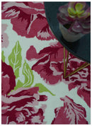 Custom Made Modern Pink Floral Hand Tufted Wool Rug