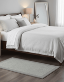 Custom Made Modern Solid Design Gray Hand Tufted Wool Rug