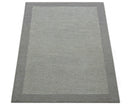Custom Made Modern Solid Design Gray Hand Tufted Wool Rug