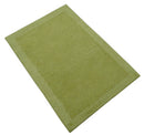 Custom Made Modern Solid Design Green Hand Tufted Wool Rug