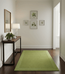 Custom Made Modern Solid Design Green Hand Tufted Wool Rug