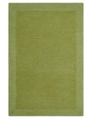 Custom Made Modern Solid Design Green Hand Tufted Wool Rug