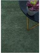 Custom Made Modern Solid Green Hand Tufted Wool Area Rug