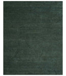 Custom Made Modern Solid Green Hand Tufted Wool Area Rug