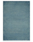 Custom Made Modern Solid Overdyed Light Blue Hand Knotted Wool Area Rug