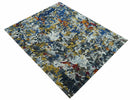 Custom Made Multi-color Modern Abstract Hand Tufted Wool-Art Silk Rug