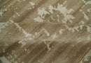Custom Made Neutral Earthy Brown and Beige Chic Hand Knotted Natural Wool Minimal Area rug