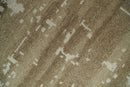 Custom Made Neutral Earthy Brown and Beige Chic Hand Knotted Natural Wool Minimal Area rug
