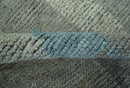 Custom Made Olive, Teal and Brown Modern abstract Hand knotted wool Area Rug