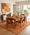 Custom Made orange Solid Woolen Hand Tufted contemporary area Rug