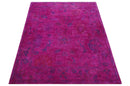 Custom Made Overdyed Pink Traditional Oushak Hand Tufted Wool Area Rug