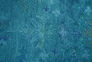 Custom Made Overdyed Traditional Oushak Blue Hand Tufted Wool Area Rug