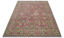 Custom Made Pink and Beige Oushak Hand Knotted Wool Rug