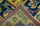 Custom Made Red And Mustard Traditional Floral Design Hand Knotted Wool Rug