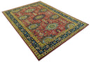 Custom Made Red And Mustard Traditional Floral Design Hand Knotted Wool Rug