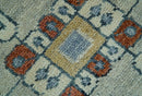 Custom Made Rust And Blue Traditional Serapi Design Hand Knotted Wool Rug