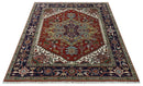 Custom Made Rust, Mustard, Ivory and Blue Hand Knotted Traditional Wool Area Rug