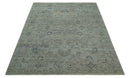 Custom Made Silver Brown Traditional Transitional Hand Knotted Wool Rug