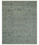 Custom Made Silver Brown Traditional Transitional Hand Knotted Wool Rug