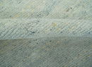 Custom Made Silver, Gray and Beige Stripes Design Hand Knotted wool Area Rug