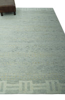 Custom Made Silver, Gray and Beige Stripes Design Hand Knotted wool Area Rug
