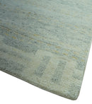 Custom Made Silver, Gray and Beige Stripes Design Hand Knotted wool Area Rug