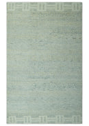 Custom Made Silver, Gray and Beige Stripes Design Hand Knotted wool Area Rug