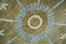 Custom Made Silver, Olive and Ivory Traditional Medallion Large Floral Design Hand knotted wool Area Rug