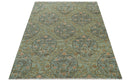 Custom Made Silver, Pink And Brown Floral Motifs Design Hand Knotted wool area rug