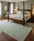 Custom Made Silver Traditional Silver Hand Knotted Wool Rug