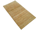 Custom Made Solid Design Camel Hand Knotted Wool Area Rug