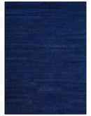 Custom Made Solid Modern Blue Hand Tufted thick Wool Area Rug
