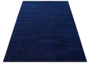 Custom Made Solid Modern Blue Hand Tufted thick Wool Area Rug