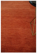 Custom Made Solid Plane Rust Woolen Hand Tufted Multi Size wool Rug