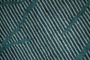 Custom Made Teal and Ivory Modern Stripes Design Hand Knotted wool Area Rug