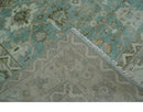 Custom Made Traditional Aqua and Silver Antique Style Multi size Hand knotted Wool Area Rug