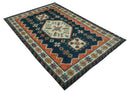 Custom Made Traditional Blue And Ivory Hand Knotted Wool Rug