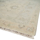 Custom Made Traditional Camel and Silver Antique Style Oushak Hand knotted Wool Area Rug