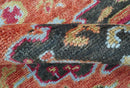 Custom Made Traditional Central Medallions Design Rust And Black Hand Knotted Wool Rug
