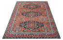 Custom Made Traditional Central Medallions Design Rust And Black Hand Knotted Wool Rug