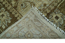 Custom Made Traditional Design Beige And Brown Hand Knotted wool area rug