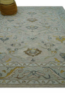 Custom Made Traditional Design Beige Peach Hand Tufted Wool Area Rug