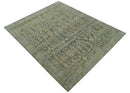Custom Made Traditional Design Olive Hand Knotted Wool Area Rug