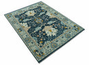 Custom Made Traditional Donegal Design Blue Hand Knotted wool area rug