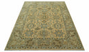 Custom Made Traditional Geometrical Design Peach And Silver Hand Knotted wool area rug