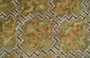 Custom Made Traditional Geometrical Motifs Olive and Rust Hand Knotted wool area rug