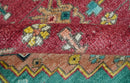Custom Made Traditional Heriz Design Red And Green Hand Knotted Wool Rug