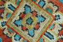 Custom Made Traditional Heriz Design Rust And Blue Hand Knotted Wool Rug