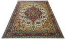 Custom Made Traditional Heriz Design Rust And Ivory Hand Knotted Wool Rug