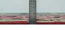 Custom Made Traditional Heriz Maroon, Olive and Black Floral Hand Knotted wool Rug